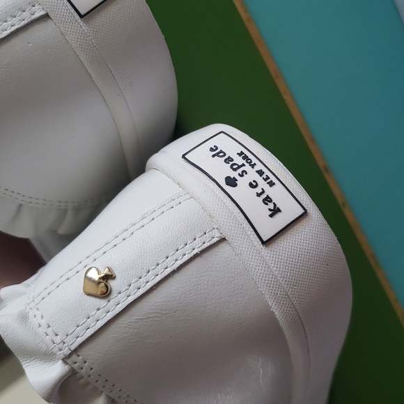Kate Spade NEW Sneakers Embellished Leather Slip-on  White Women's 9.5 NIB - Picture 14 of 17